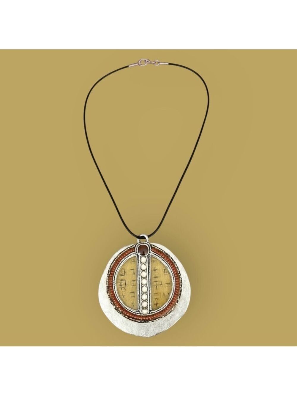 Chico’s Vintage Silver & Gold Tone Medallion Necklace - Picture 2 of 10